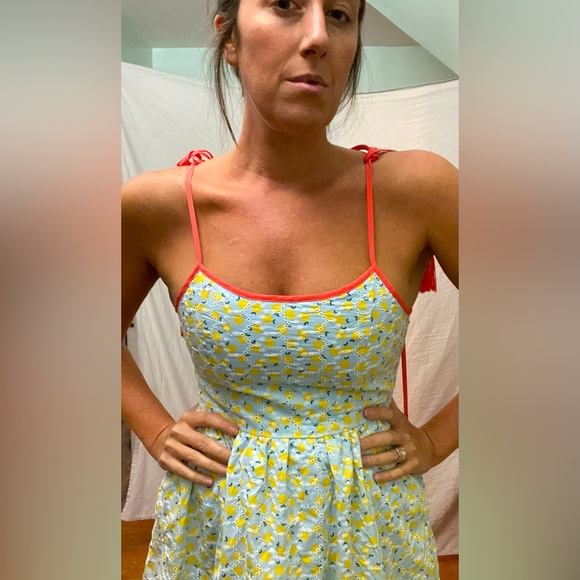 Just Me gingham tiered dress size M floral print - Picture 2 of 3